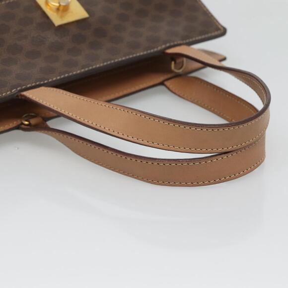 CELINE Macadam Canvas Hand Bag Pvc Leather Brown Gold - Picture 7 of 12